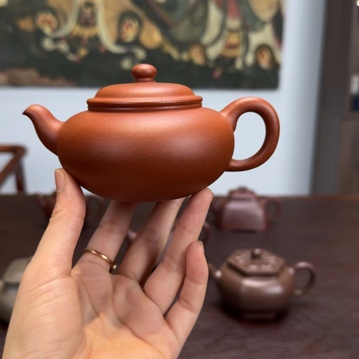 左***大茶壶紫砂全手扁樱