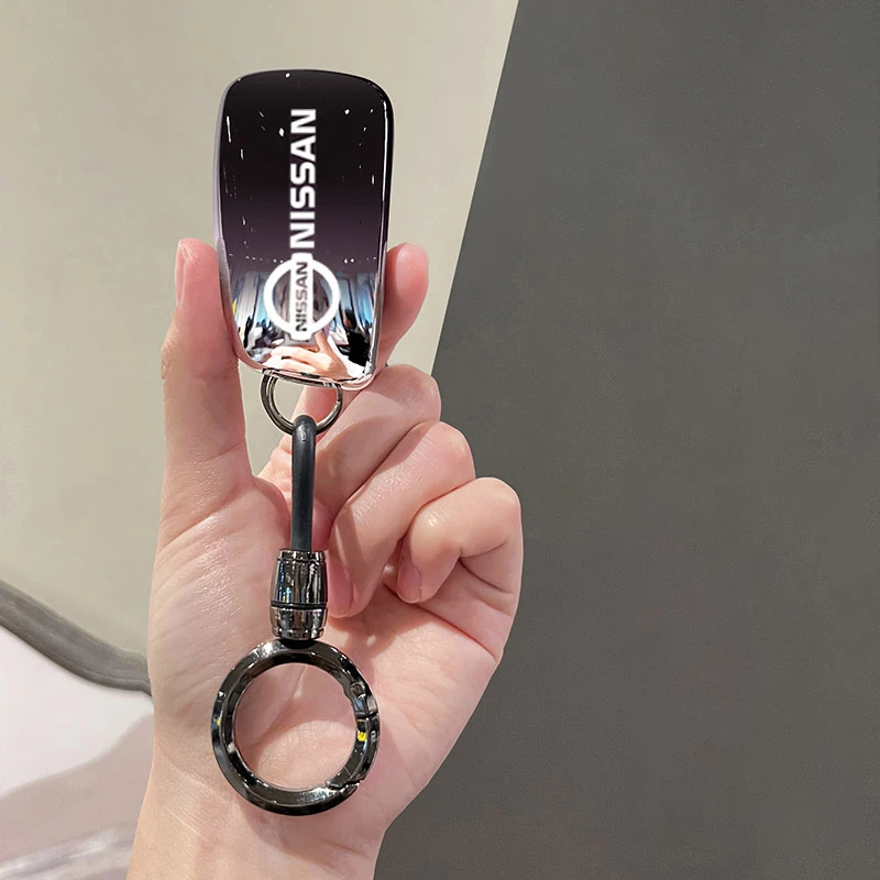 日产轩逸钥匙套折叠三键蓝鸟保护外壳轩逸经典渐变装饰小熊汽车扣