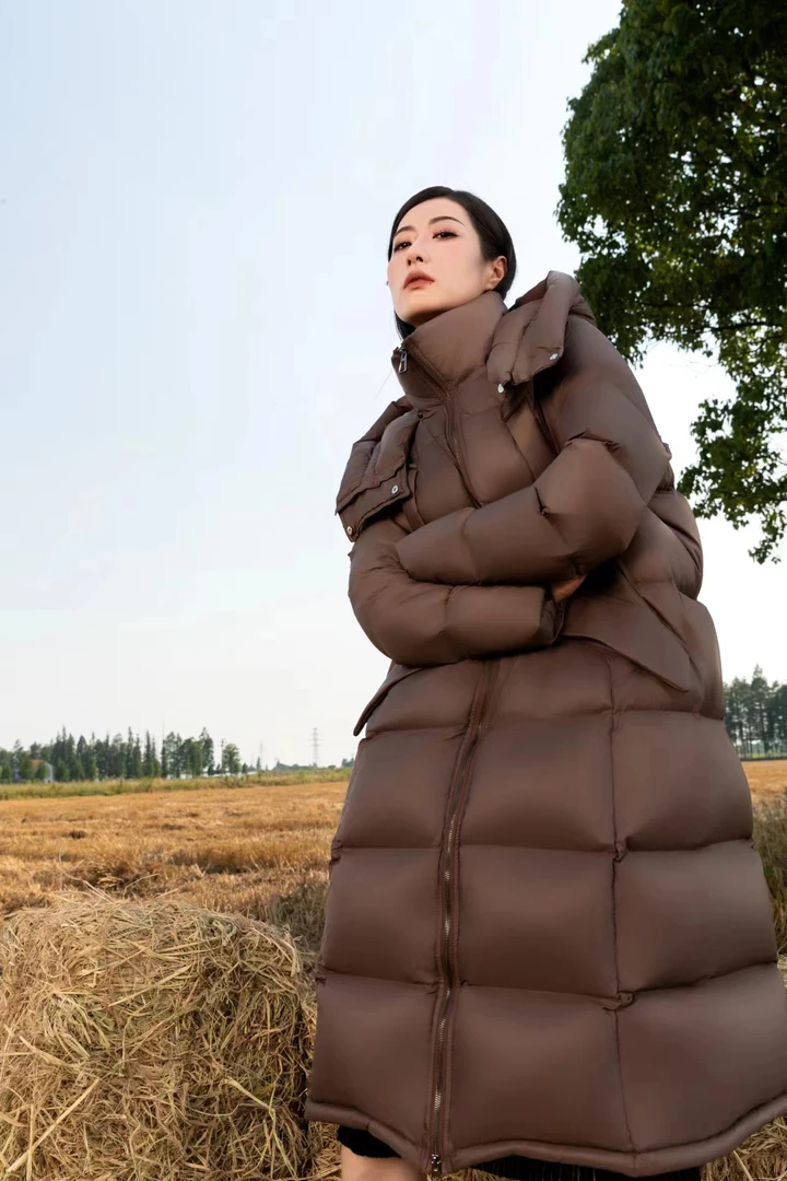90女款鹅绒服连帽加厚保暖冬季休闲长款-468235