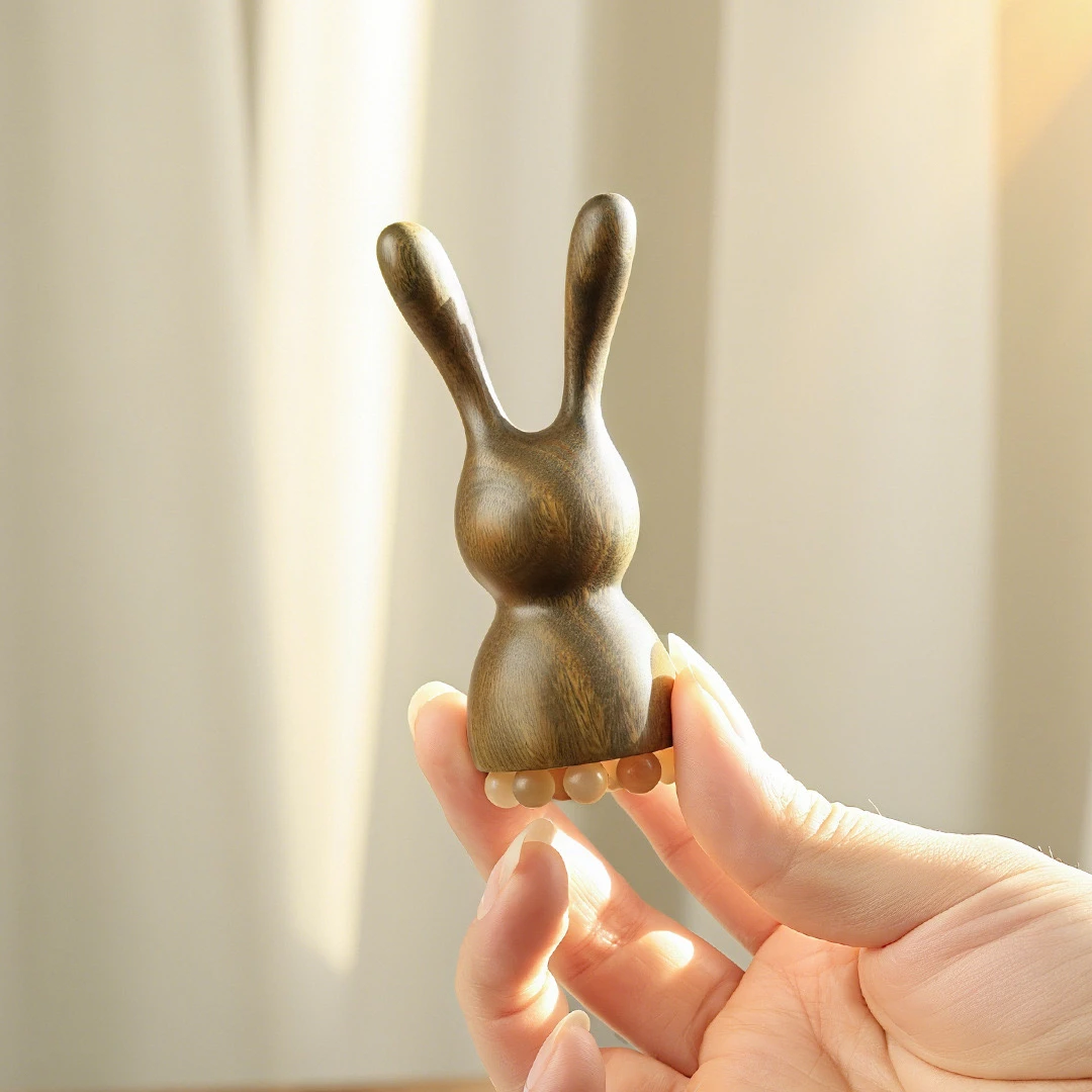 可爱按摩穴位棒提拉绿檀兔子小莲蓬通用按摩棒