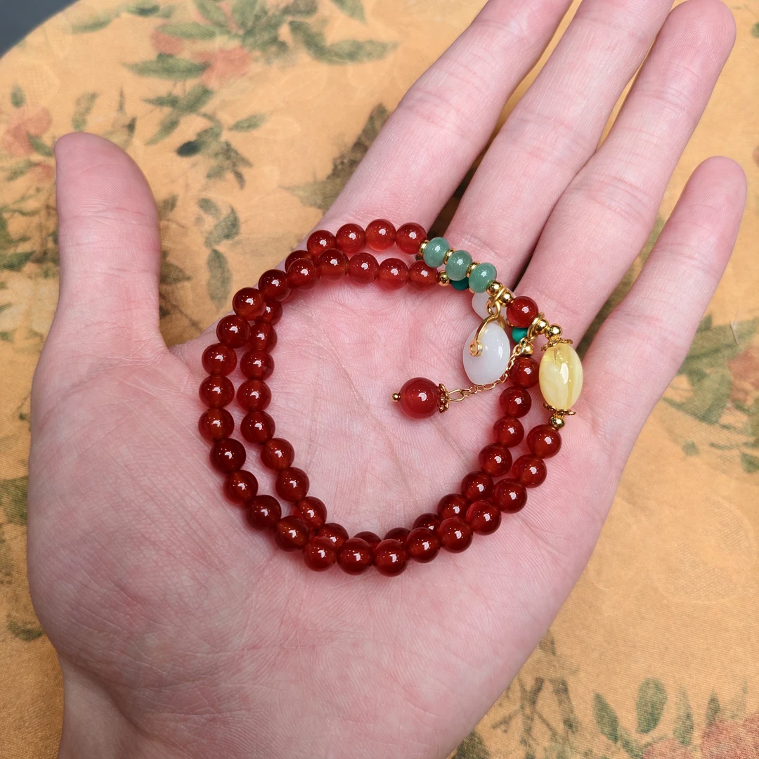 S1122-时尚手串0.6双圈+隔珠+转轮挂饰