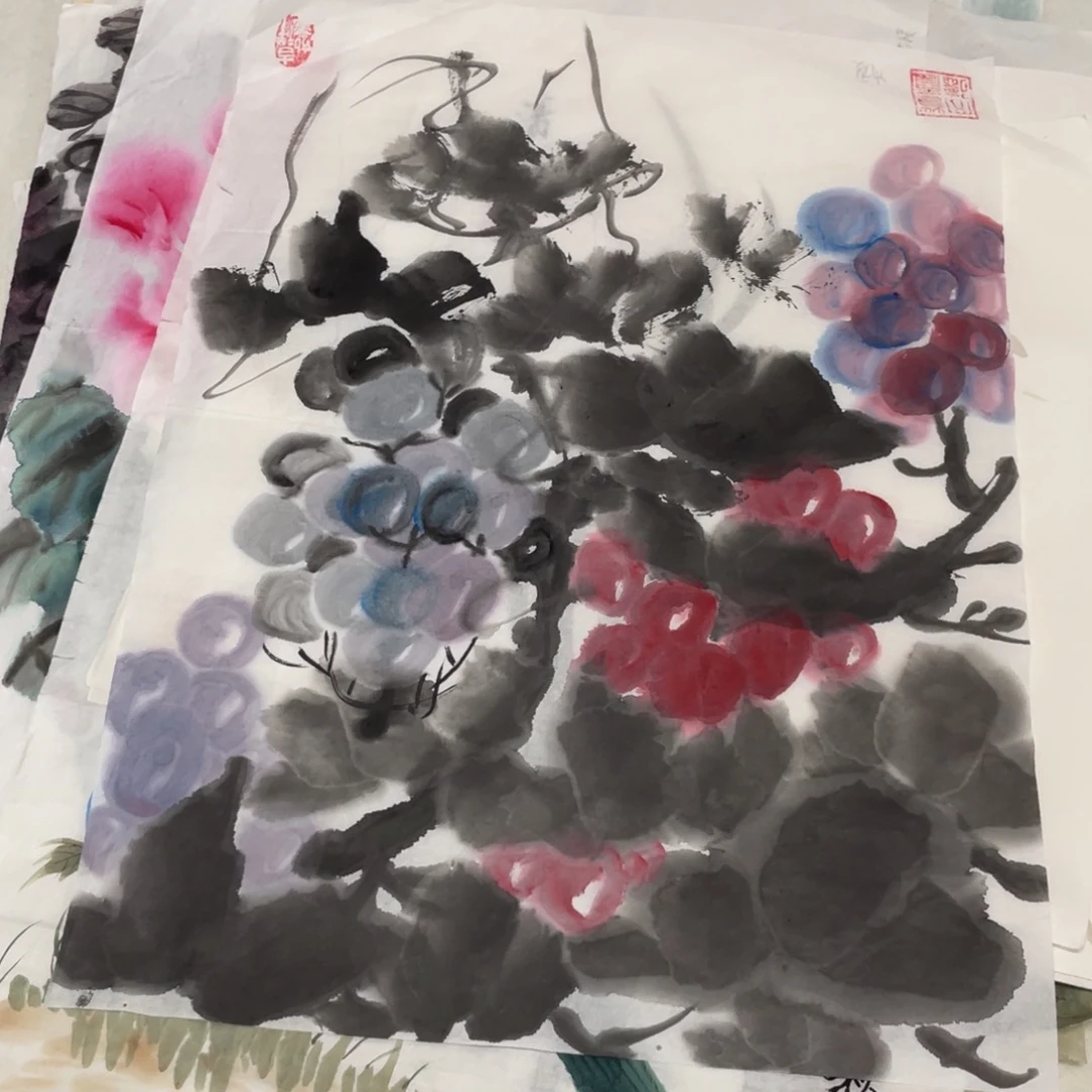 国画任意三张款手绘小画