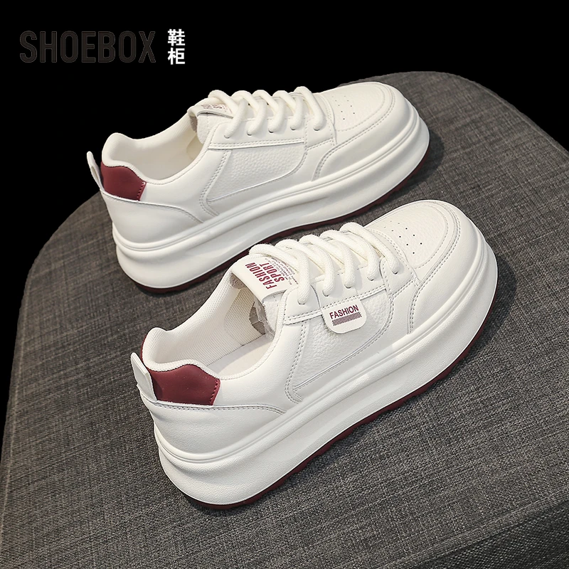 达芙妮集团旗下小白鞋女2025春秋百搭厚底运动板鞋防滑防水运动鞋