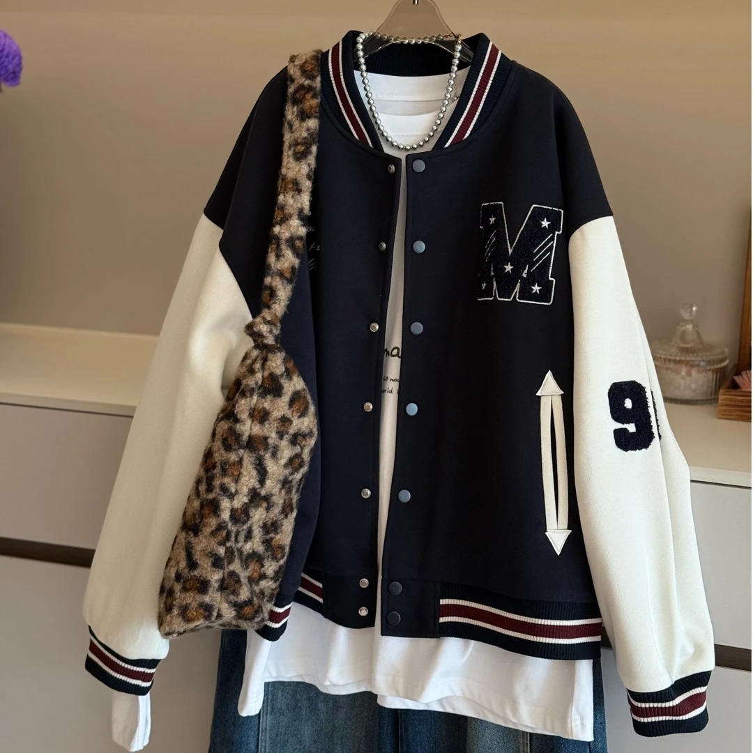 TTY （加棉）2025秋冬中性宽松美式街头重工撞色棒球服外套278129