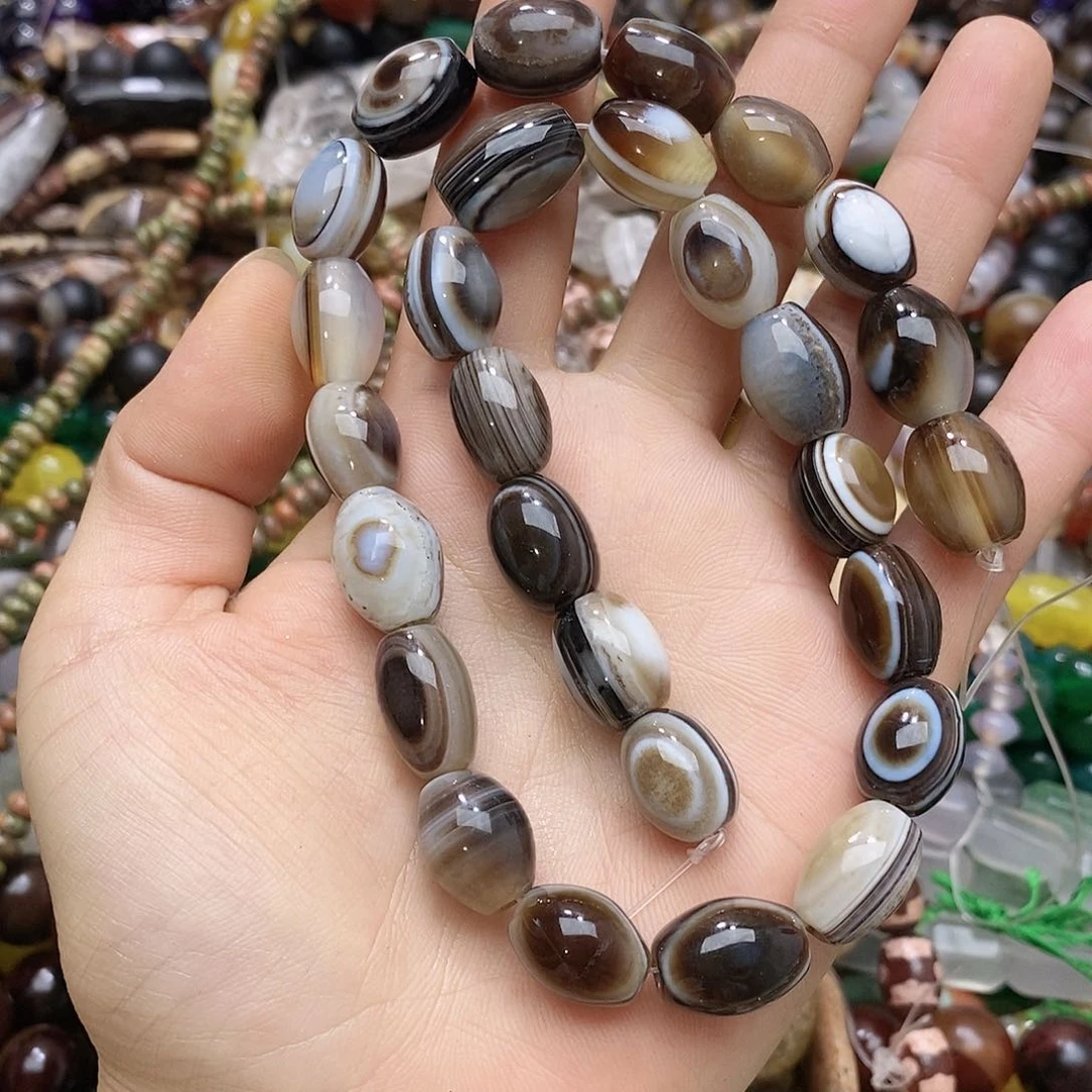 玛瑙/玉髓未镶嵌珠宝半成品玛瑙珠一条