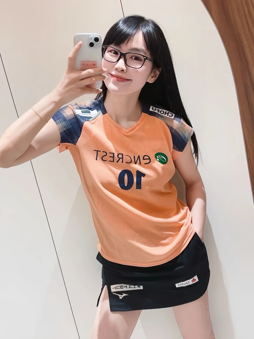 2025田口真彩新款羽毛球服女飞袖吸汗速干透气印字JP版大赛服