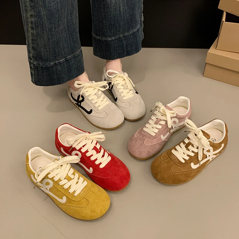 红色德训鞋女鞋子2025新款爆款春夏超火阿甘鞋百搭板鞋休闲运动鞋