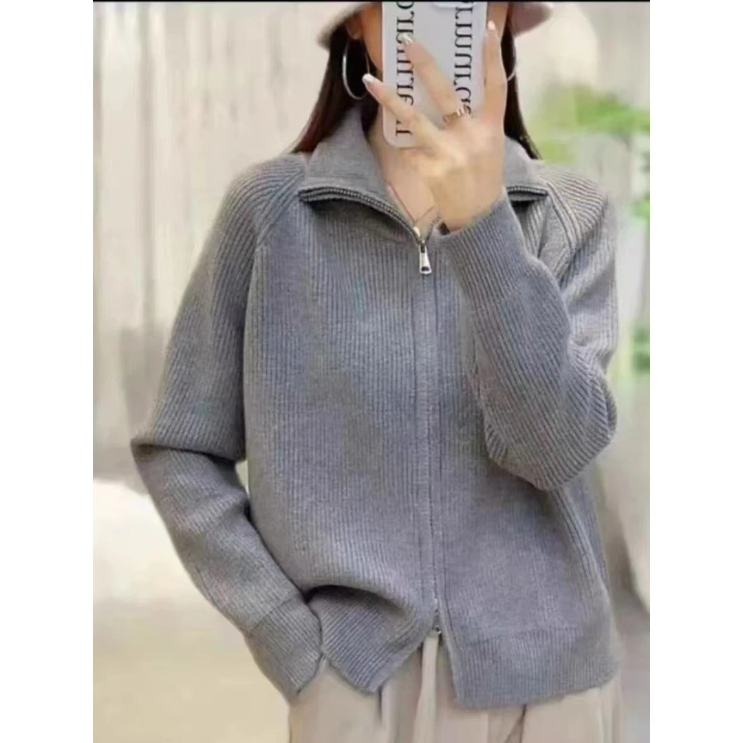 （厚墩墩）静静家双头拉链毛衣外套针织开衫 新选f295 J022458
