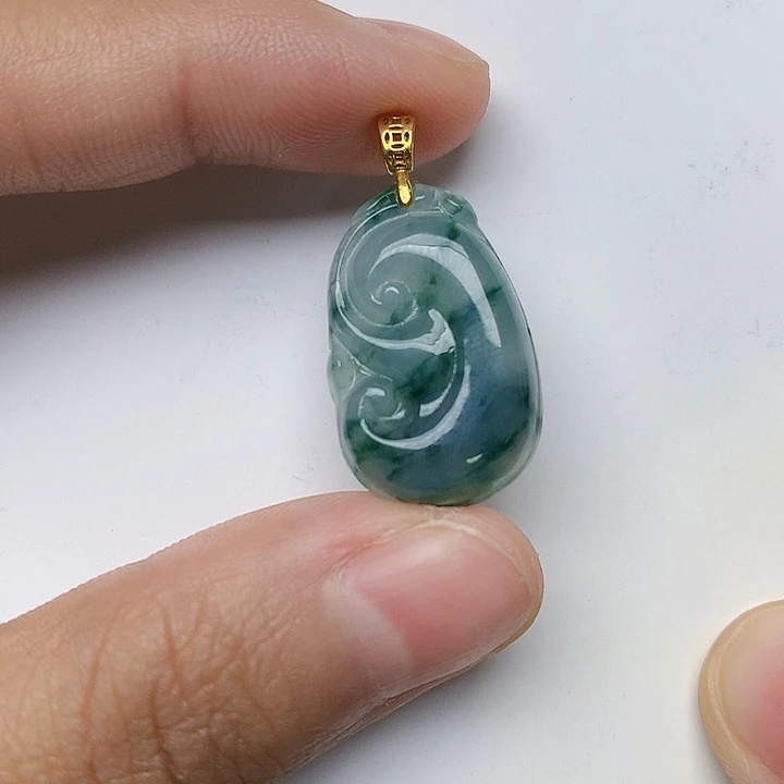 颈饰银S925镶嵌翡翠天然翡翠