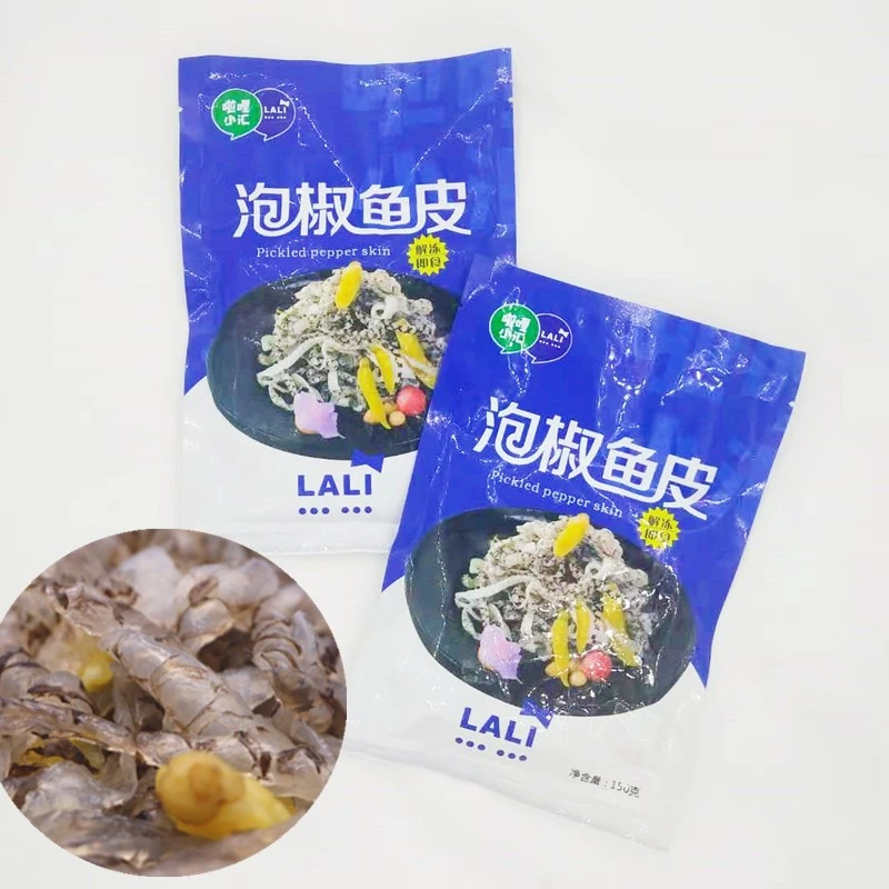 延边朝鲜族风味泡椒鱼皮丝即食小吃凉拌下酒菜开袋即食150克*8袋
