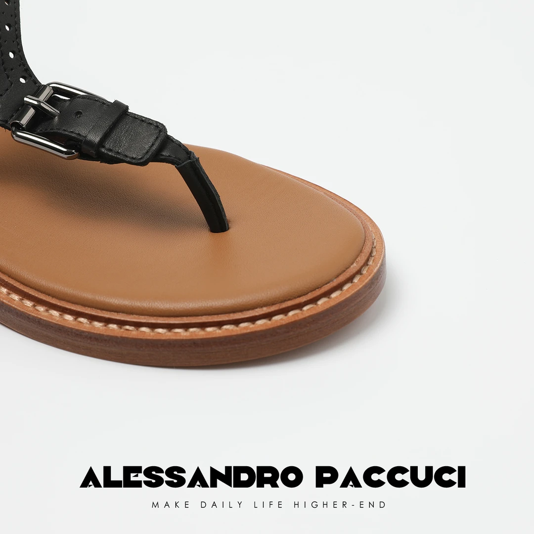 AP洛哥42056XD 小牛皮+内里羊皮 潮流时尚夏季真皮外穿夹脚凉鞋女