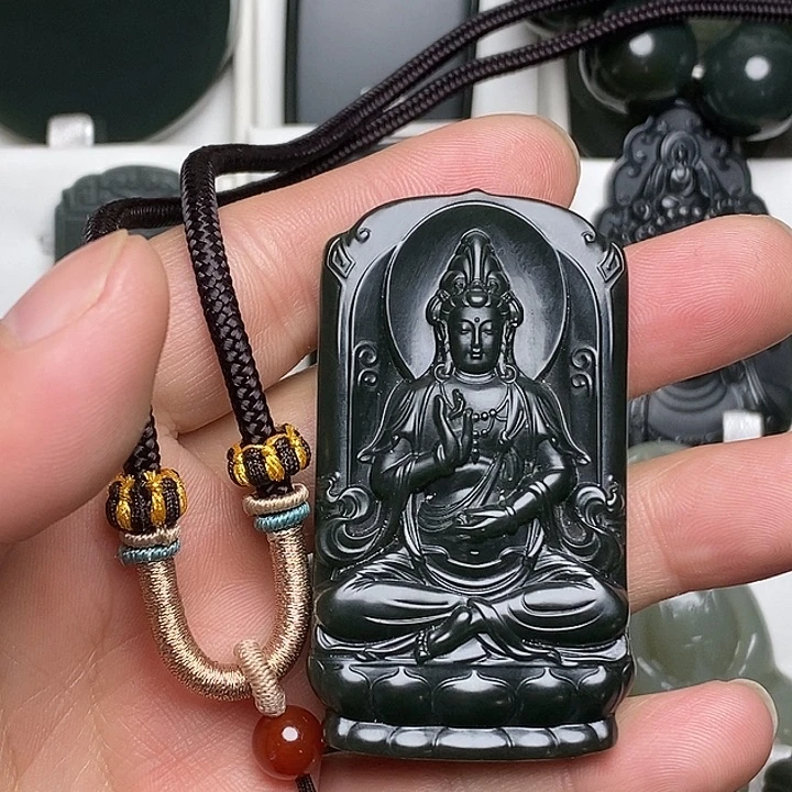 和田玉（翠青玉）未镶嵌颈饰