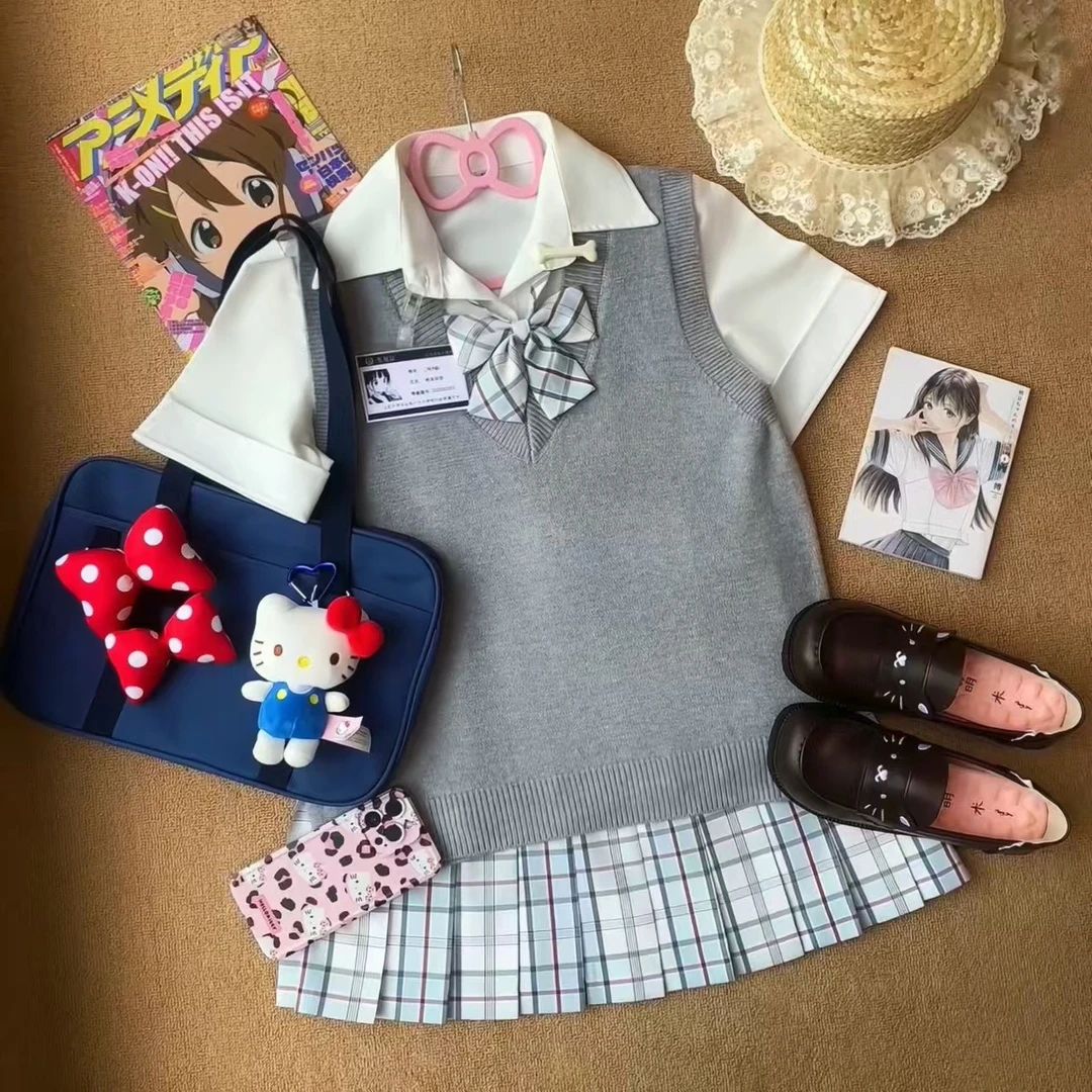 【陌间】椿屋町原创盐系少女格裙短裙日系辣妹风百褶格裙甜美jk