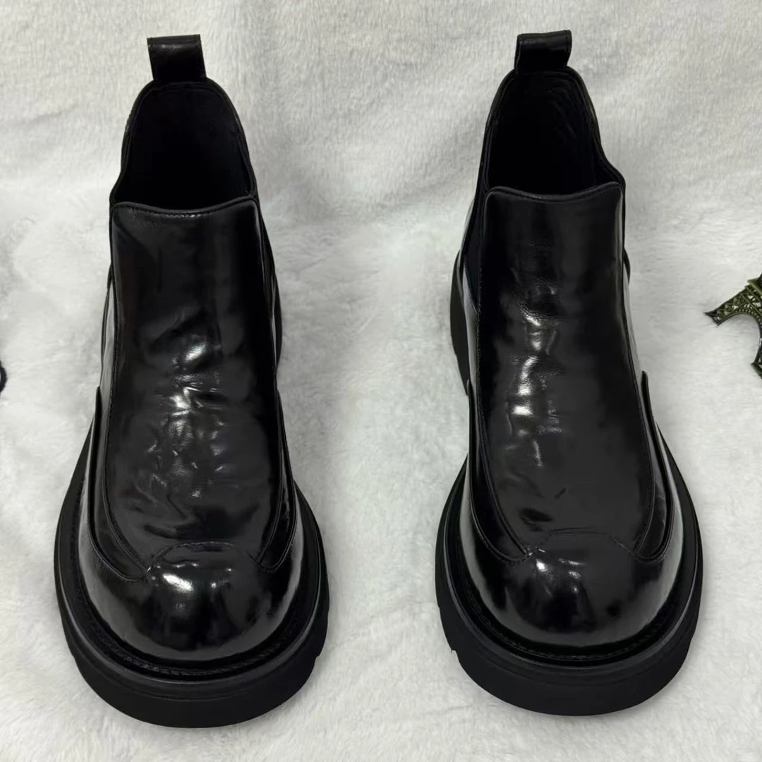 D99秋冬季英伦风高帮男士切尔西靴保暖百搭舒适厚底休闲时尚潮流