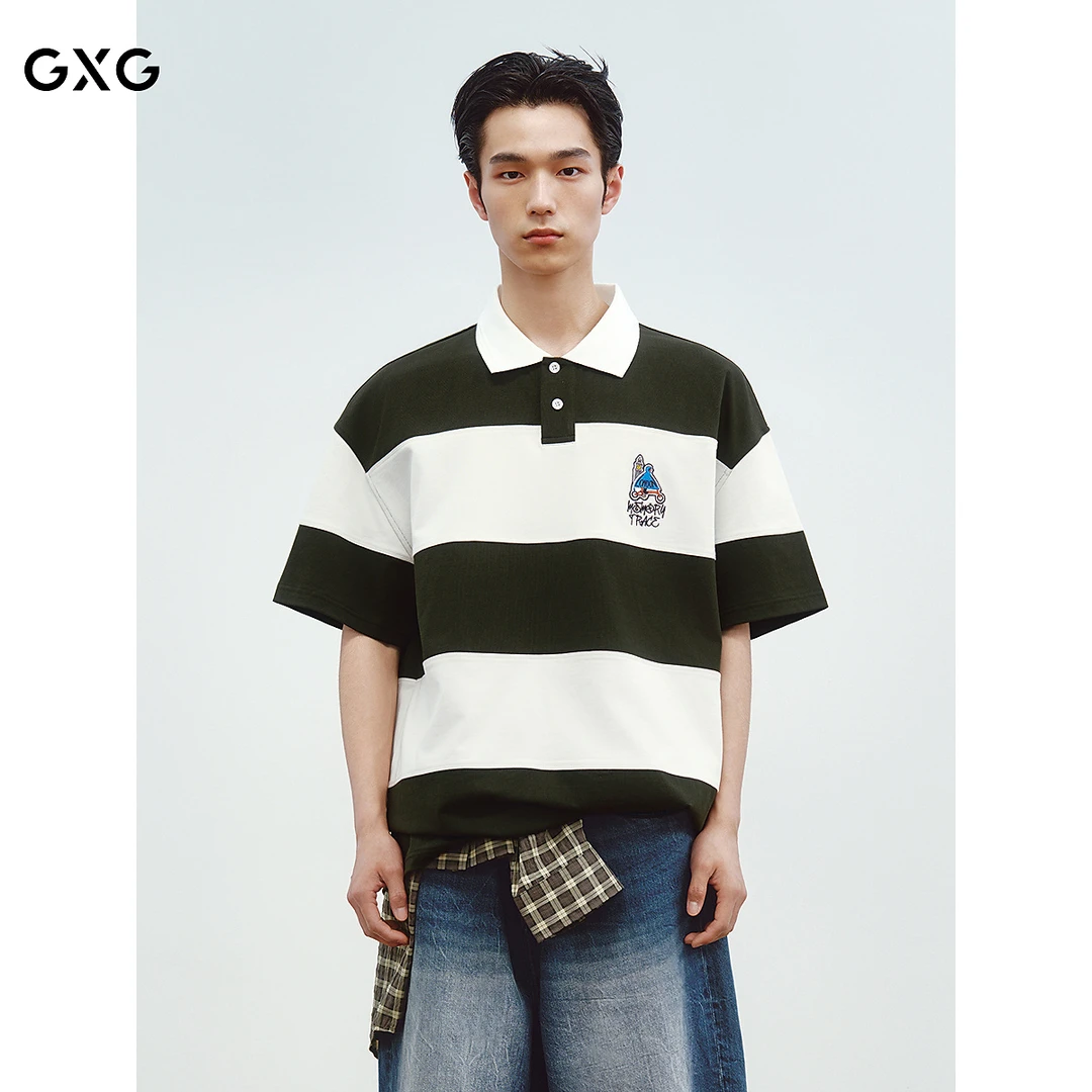 []GXG男装联名重磅休闲polo衫 25夏新品#G25X242027