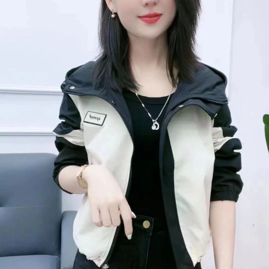 春装小个子拼色外套上衣女2025新款韩版宽松显瘦减龄设计感上衣潮