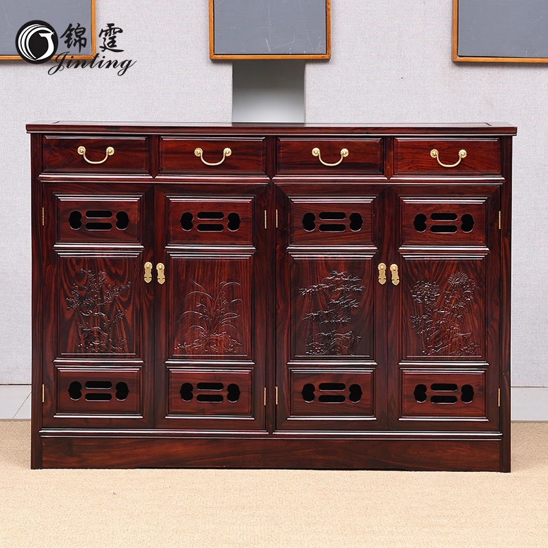 红木鞋柜储物收纳柜印尼黑酸枝阔叶黄檀储物鞋架中式实木玄关鞋柜