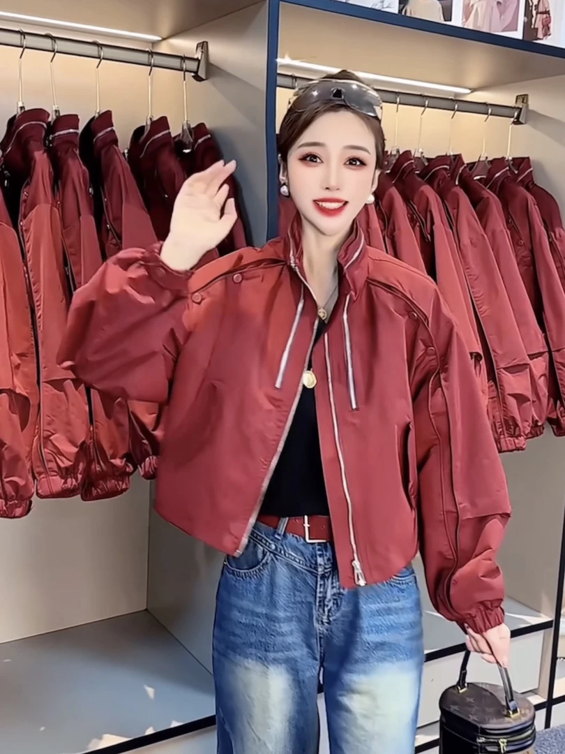 美式潮流设计感拼接夹克2025春季新款显瘦气质时尚小众短外套