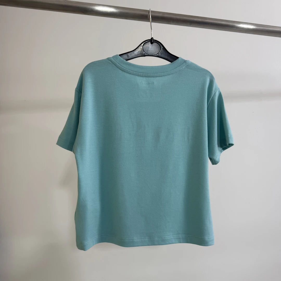 A064儿童锐锐家休闲简约纯色短袖体恤