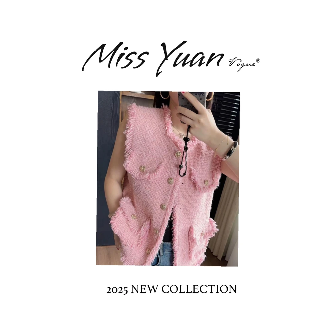 MSSY美舒尚衣-上衣小香风马甲时尚马夹甜美粗花呢60023