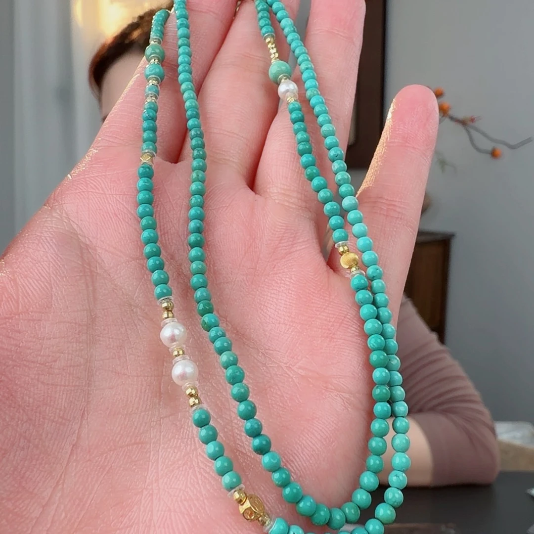 绿松石18K金镶嵌珠宝奇石