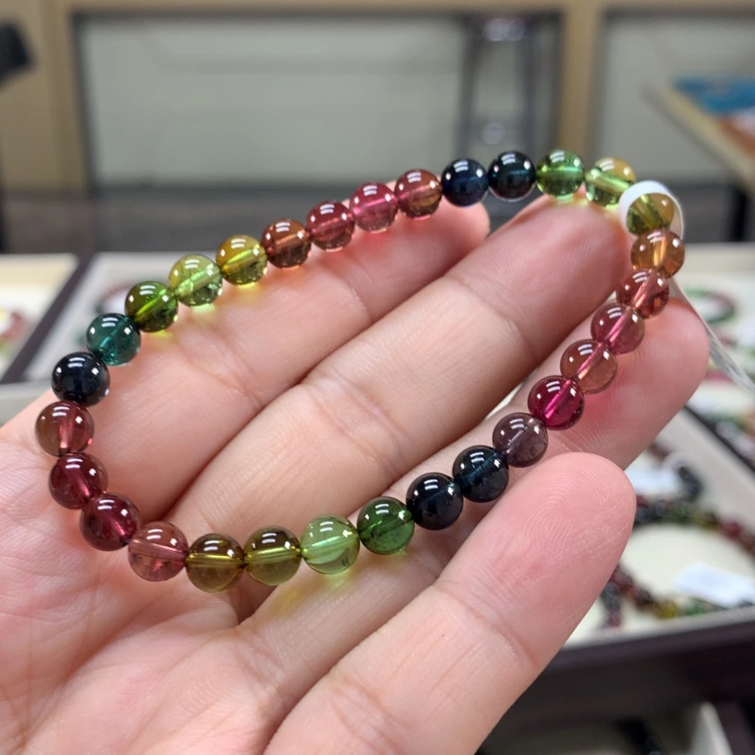 未镶嵌手链碧玺6.4左右