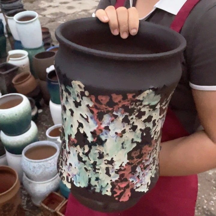 紫砂花盆口19高32正品正品
