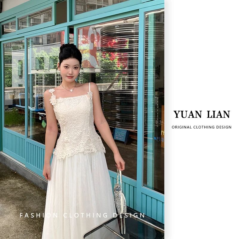 ZOZ糕冷圆脸[步步惊心]法式蕾丝拼接连衣裙大码胖mm显瘦收腰裙子