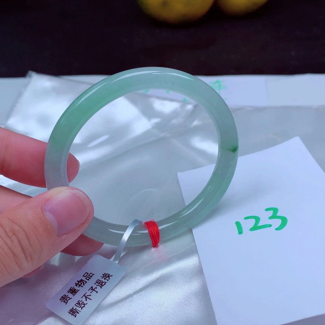 未镶嵌手镯翡翠缅甸天然A货翡翠手镯54.6贵妃圆条