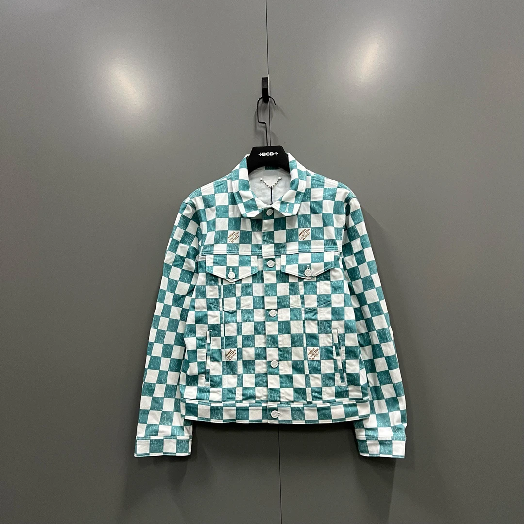 未使用 LouisVuitton/路易威登 h929 棋盘格牛仔外套 48码000175