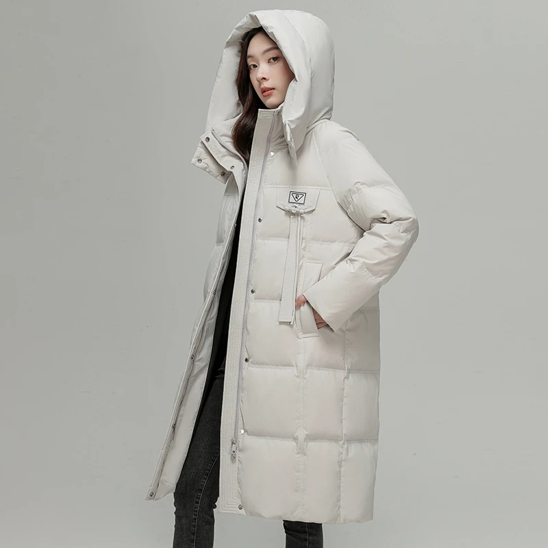 TFK 2024新款女士长款时尚韩版秋冬保暖羽绒服83653 LL001