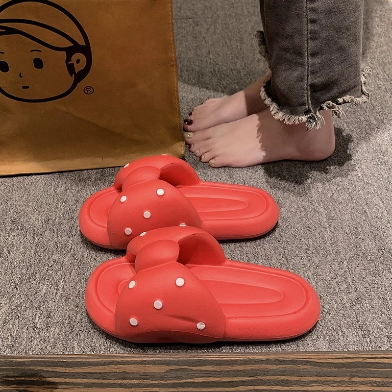 凉拖鞋女士夏季浴室时尚蝴蝶结室内居家防滑厚底踩屎感拖鞋女外穿