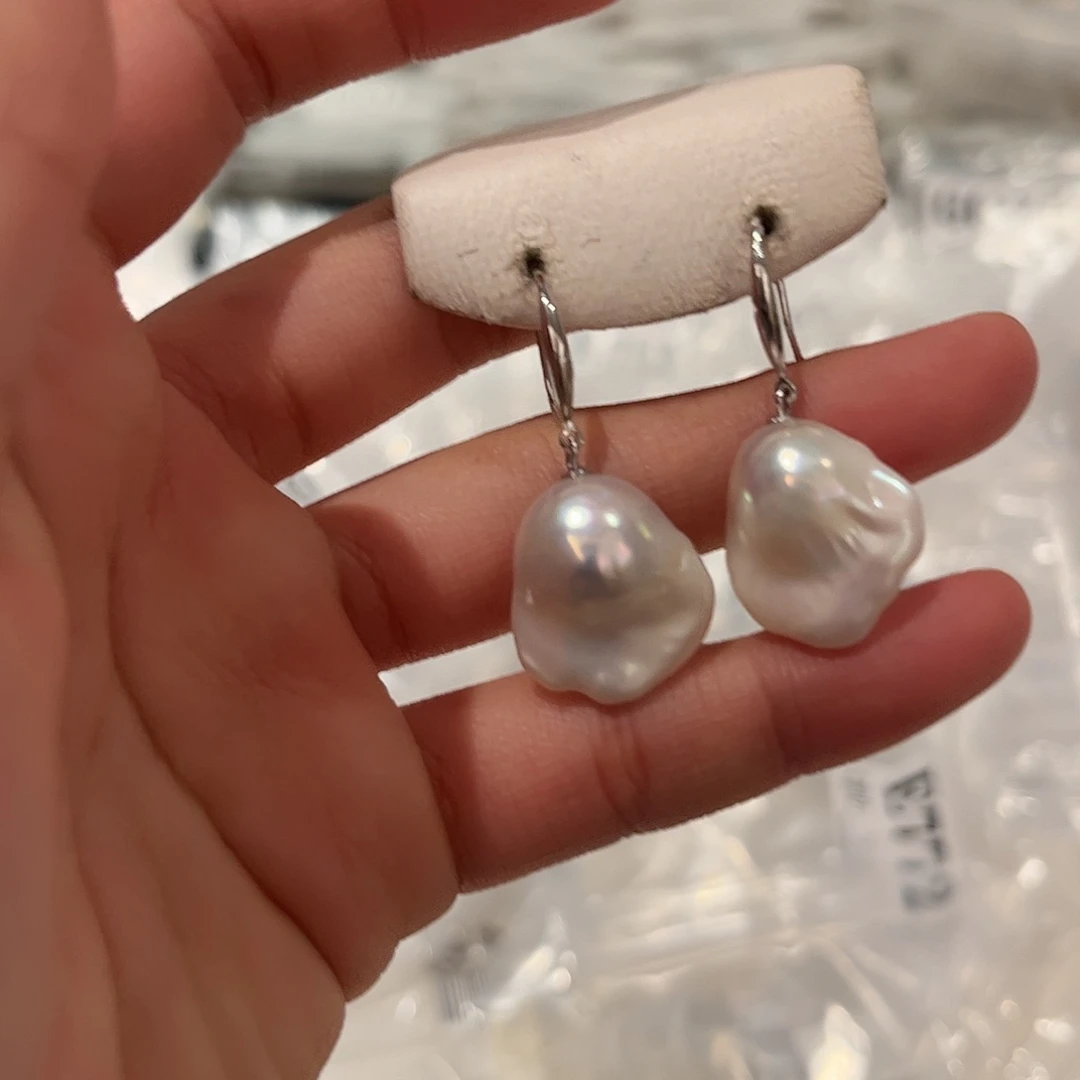 淡水珍珠耳饰银S925镶嵌