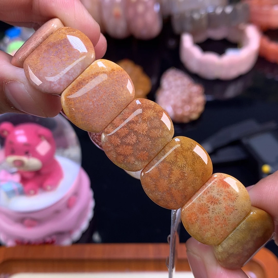 【闪购商品】颈饰合金硅化珊瑚（珊瑚玉）34号上新枫叶带红彩