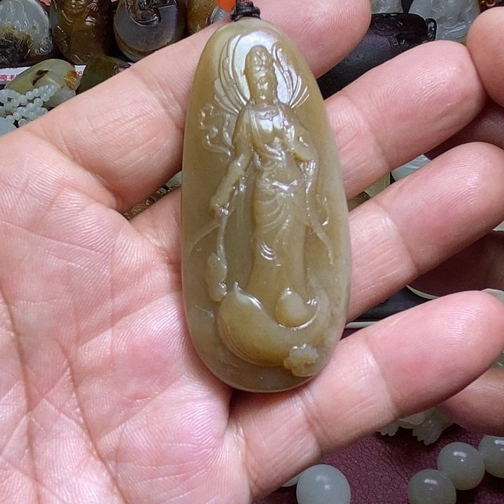 和田玉吊坠(不含链)未镶嵌电****防