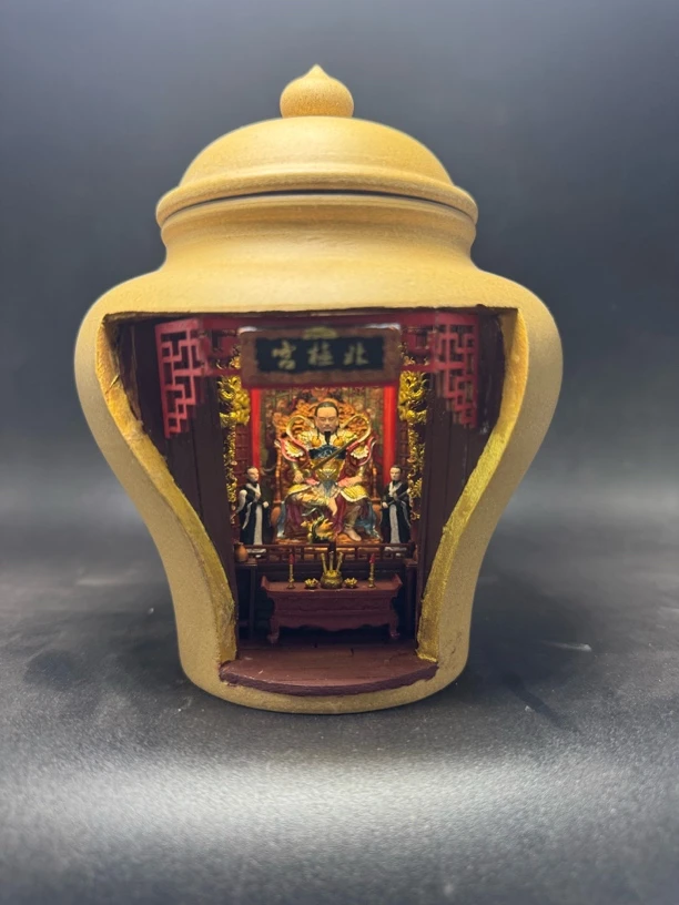 真武大帝玄天上帝北极宫紫砂茶叶罐桌面小摆件