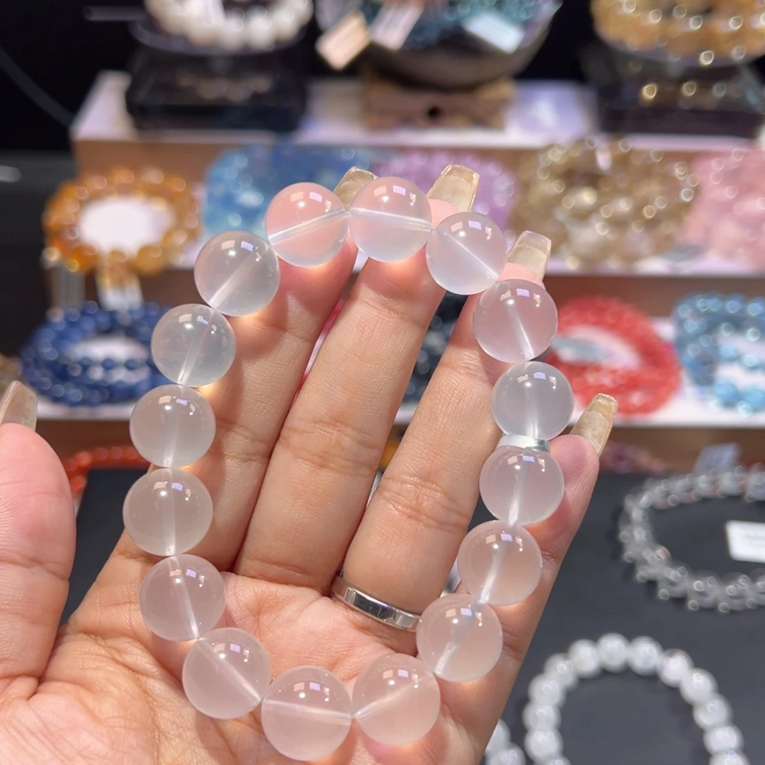 小***兔未镶嵌手串水晶天花板福利奶白晶13.6mm