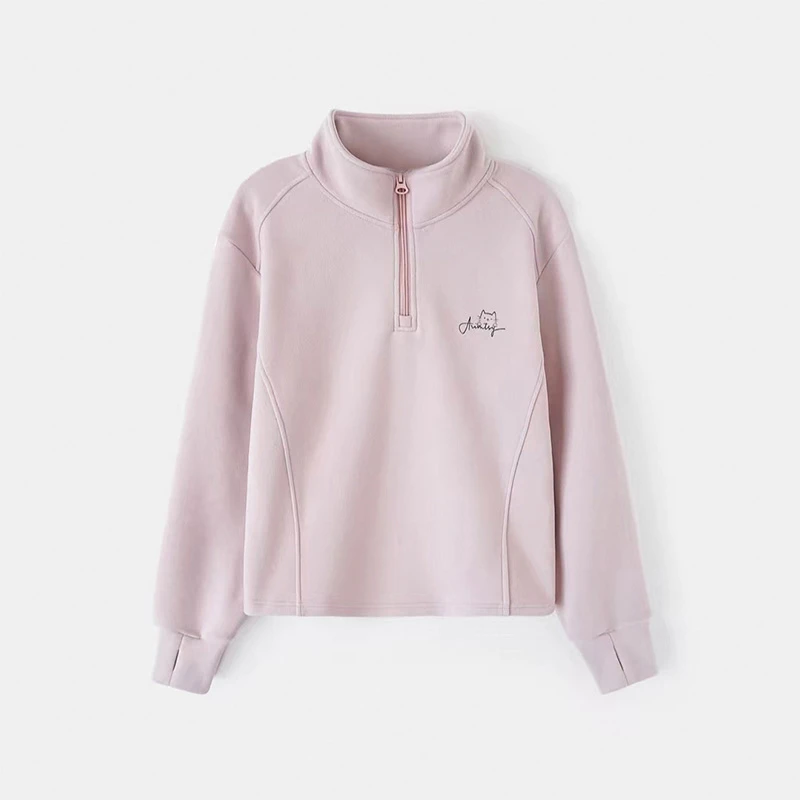 【巨保暖双面德绒】女童秋冬卫衣女宝宝半高领时尚洋气休闲长袖上衣