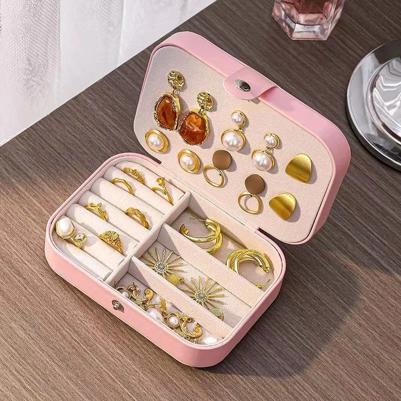 便携首饰收纳盒旅行小巧高档精致大容量耳环戒指项链抗氧化饰品盒