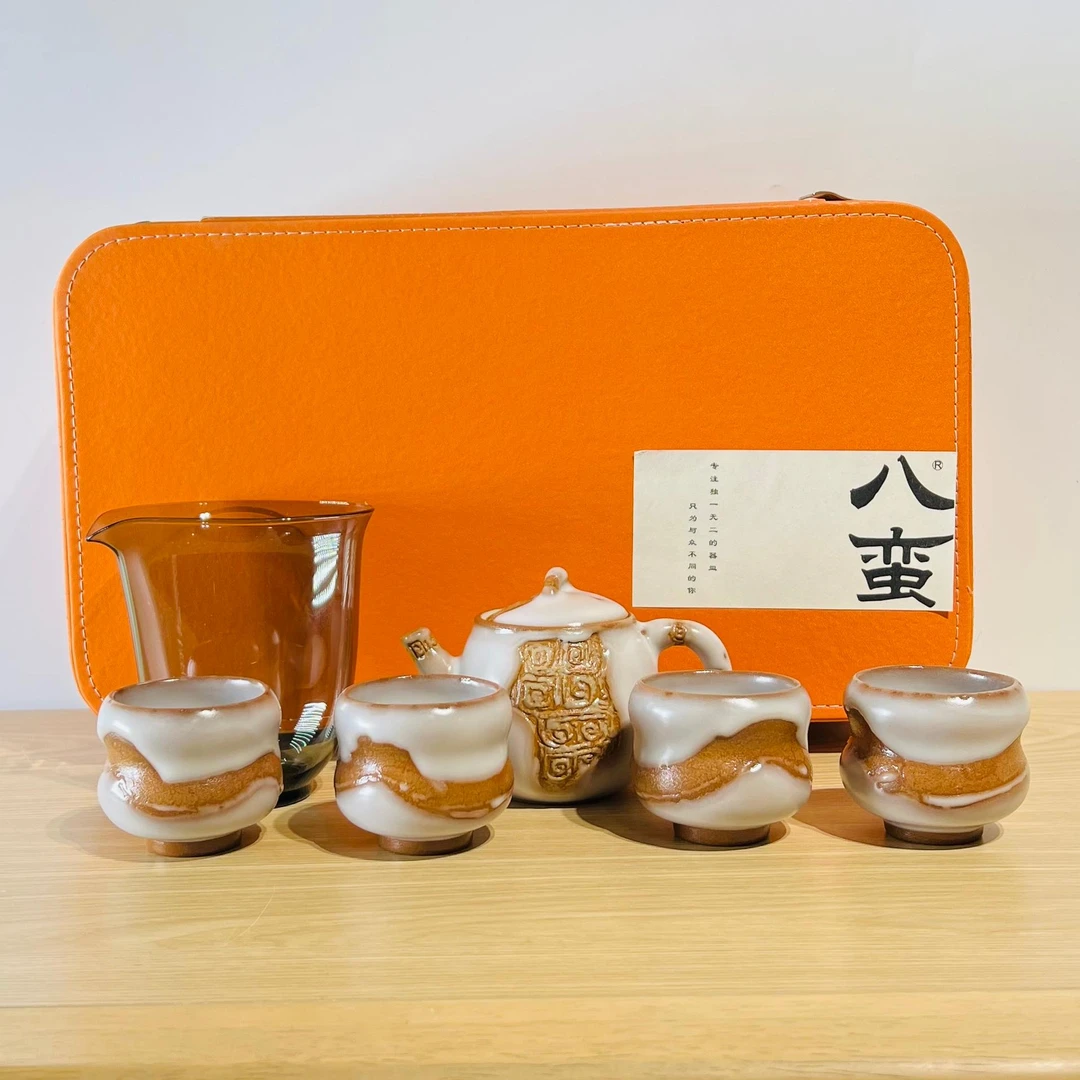 当代 喜嘉茶器八蛮茶具套装一壶一公道四杯