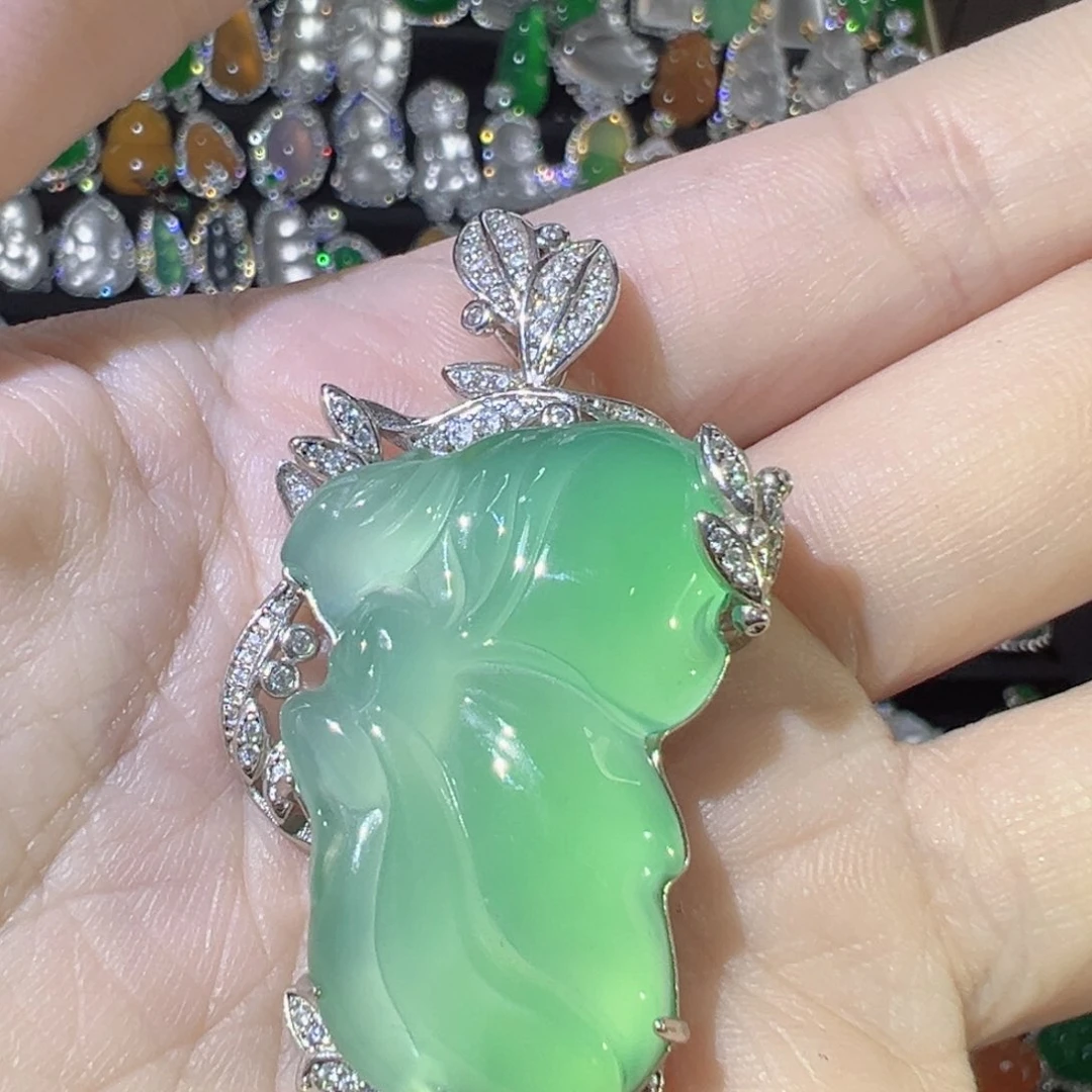 玛瑙/玉髓颈饰银S925镶嵌