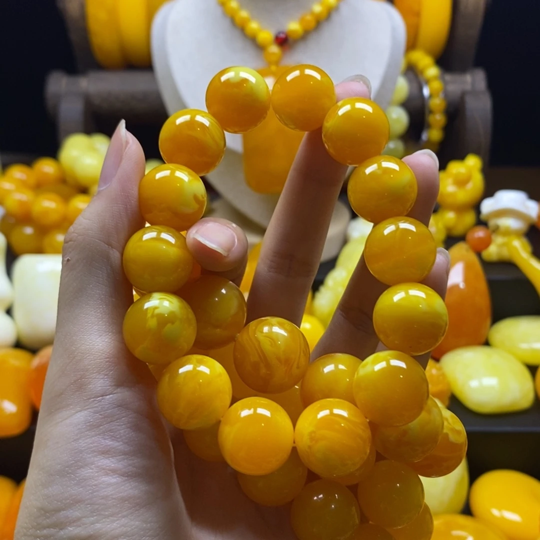 美***林非金属全品无暇老蜡手串