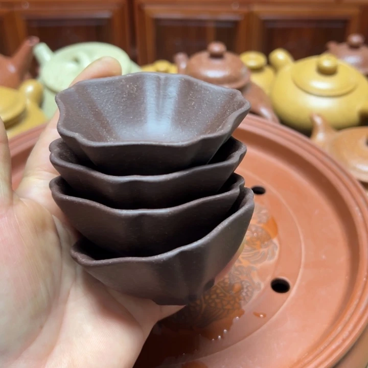 茶杯紫砂宜兴原矿紫玉金砂