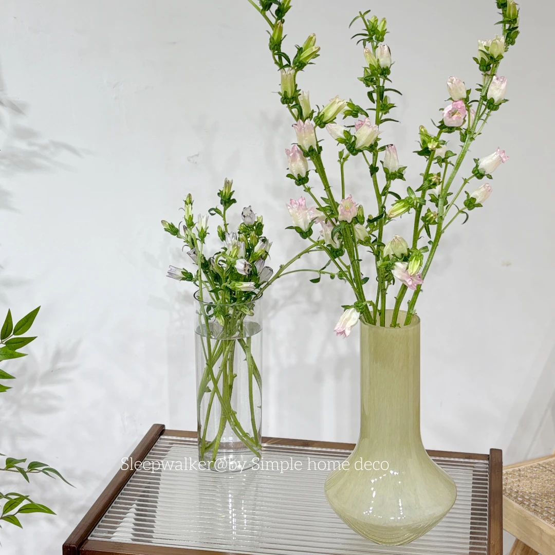 口径6高度28.5厘米 微瑕奶玉奶黄原色厚重百合风铃蝴蝶兰插花装饰