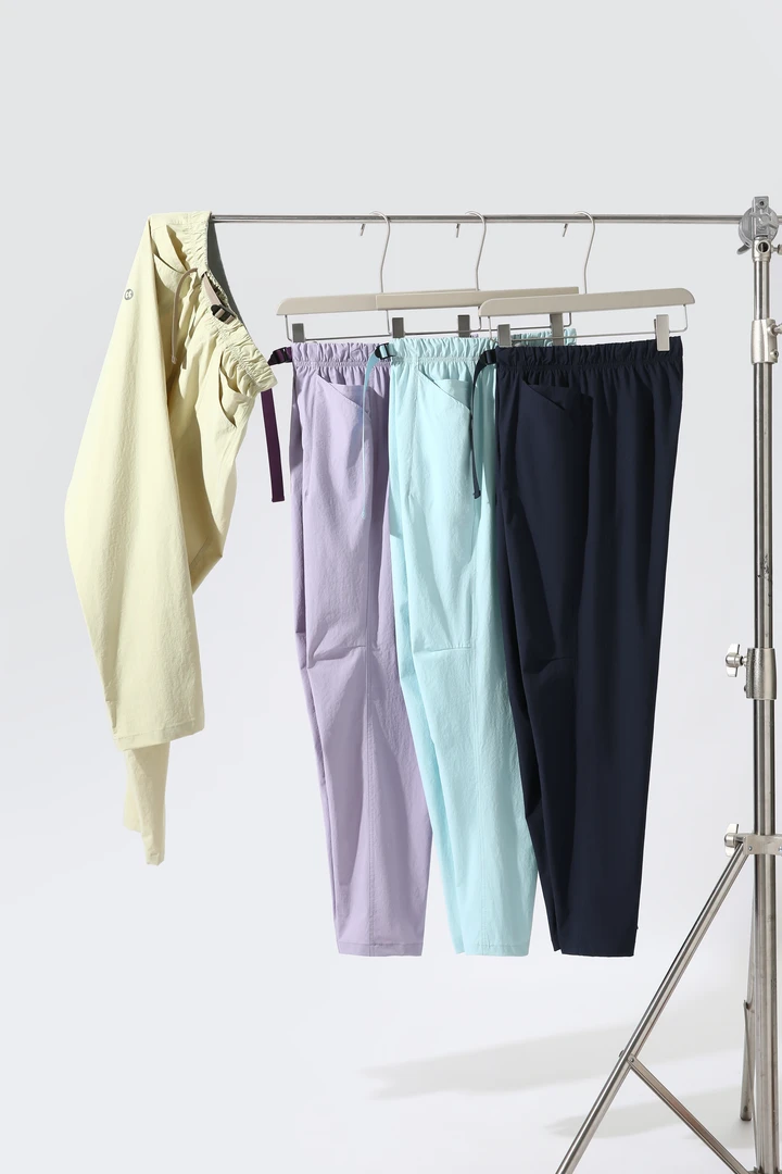 Roadbrook绿波品牌单 户外透气速干女士春夏薄款腰带休闲直筒裤