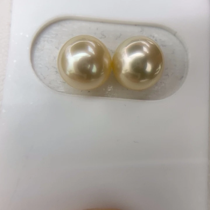 裸珠未镶嵌海水珍珠8-9mm金珠干枯玫瑰小极光对珠