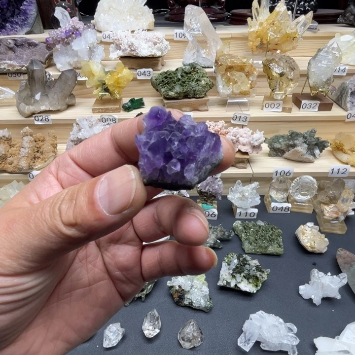 石材天然紫水晶家居摆件