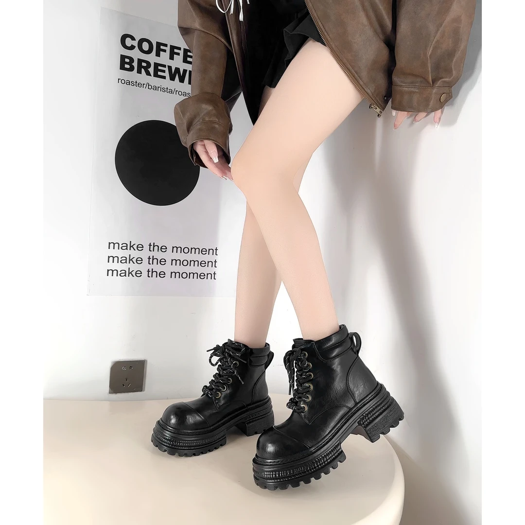 【媛媛】增高6cm时尚潮流百搭女士时装靴 0887