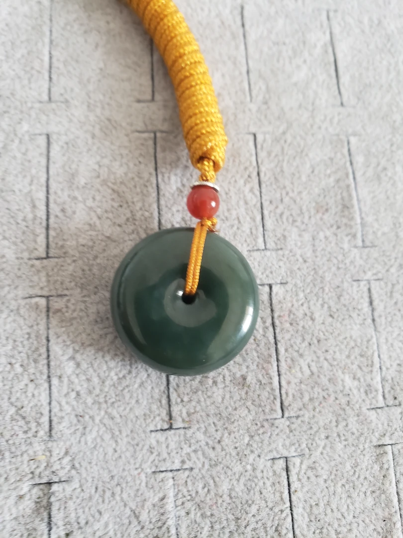 天然和田玉且末料平安扣且末蓝