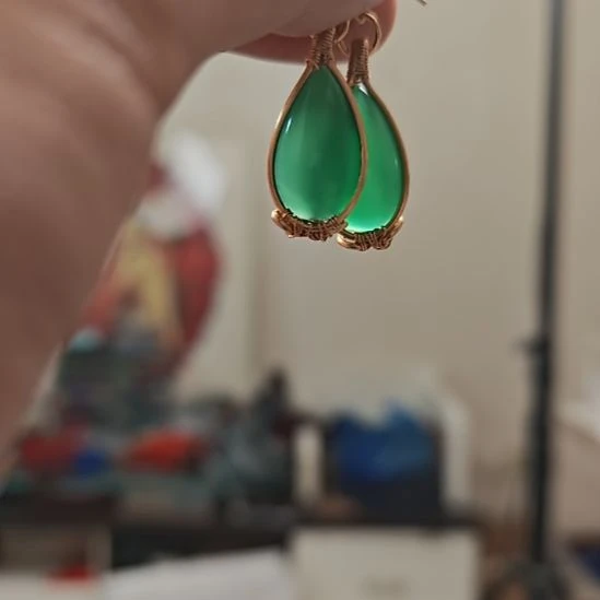 玛瑙/玉髓耳环未镶嵌